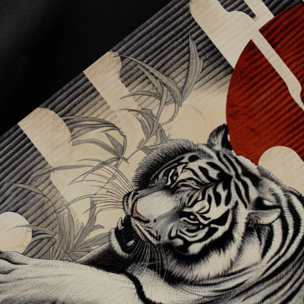 TIGER & FLORAL GRAPHIC OVERSIZED T-SHIRT