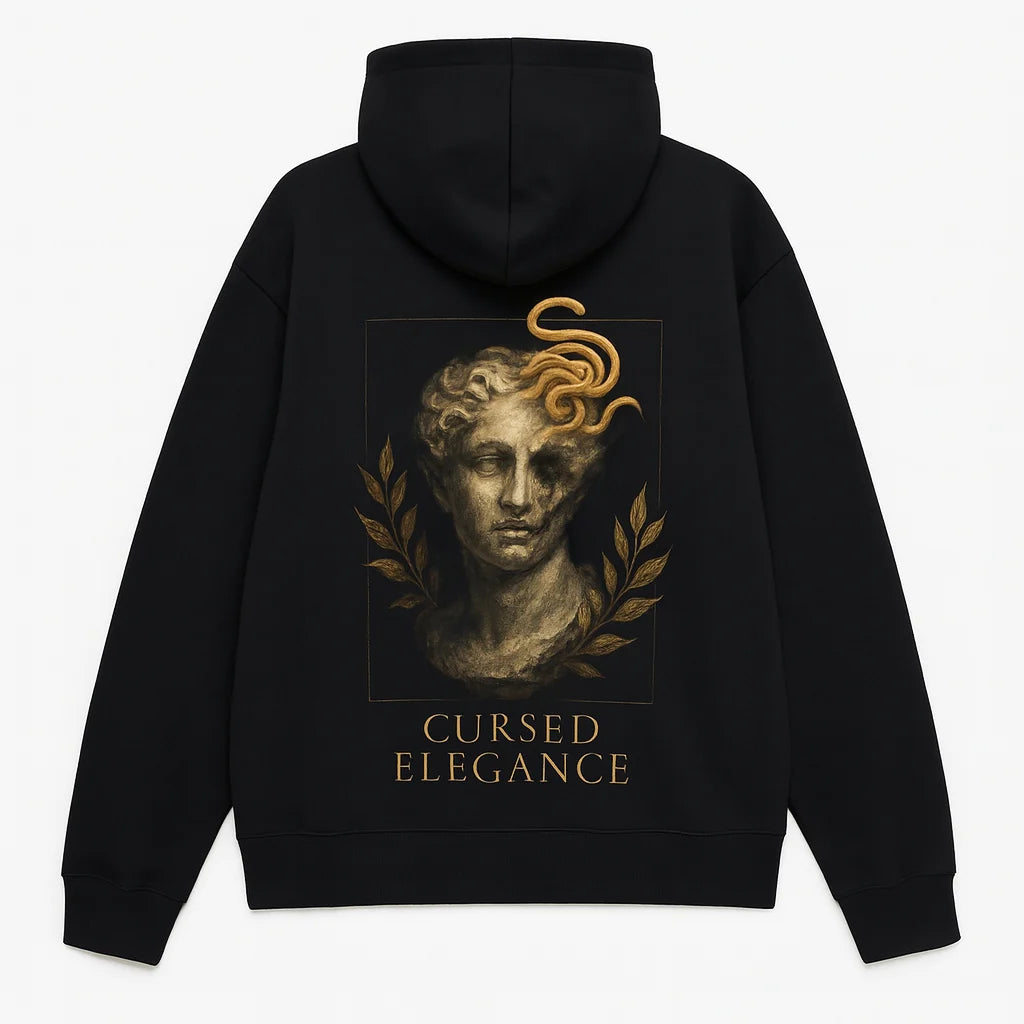 Cursed Elegance Oversized Graphic Hoodie