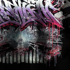 OVERSIZED CITYSCAPE PRINT T-SHIRT – JET BLACK