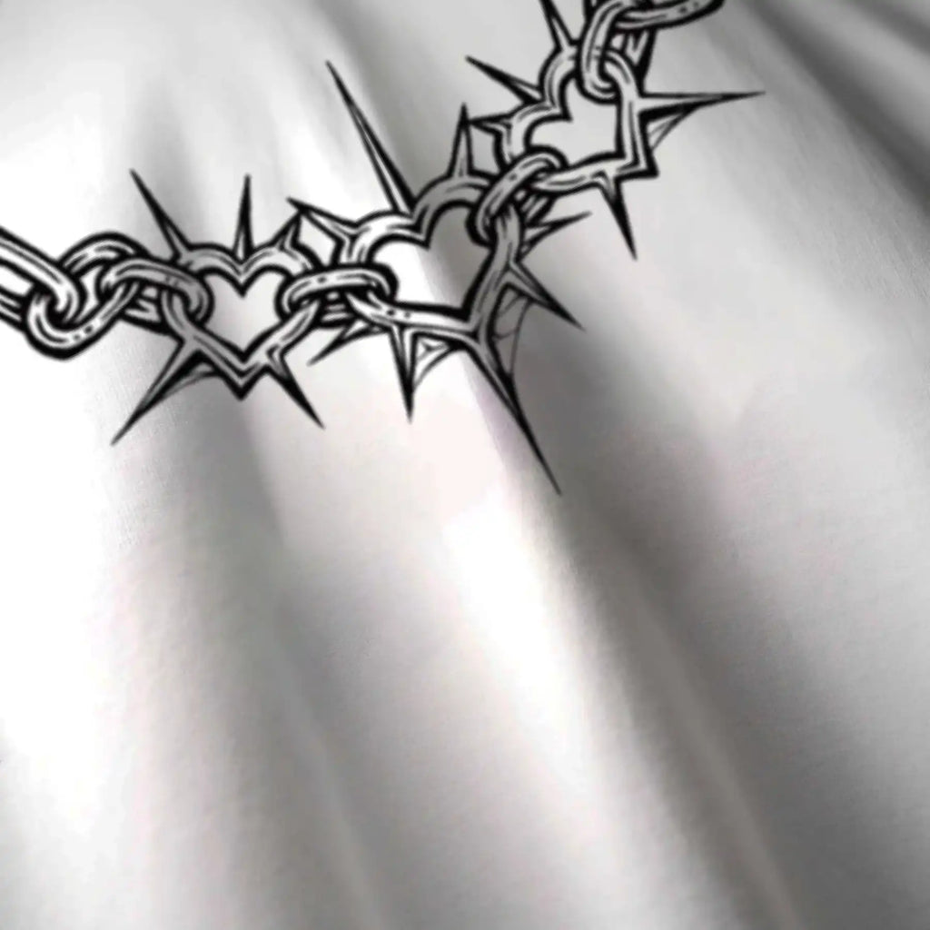 Chain Heart Graphic Cotton Tee